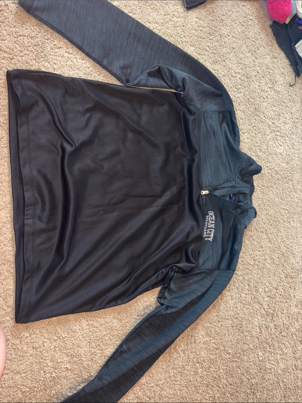 Ocean City Half-Zip Performance Sweater - Black/Charcoal